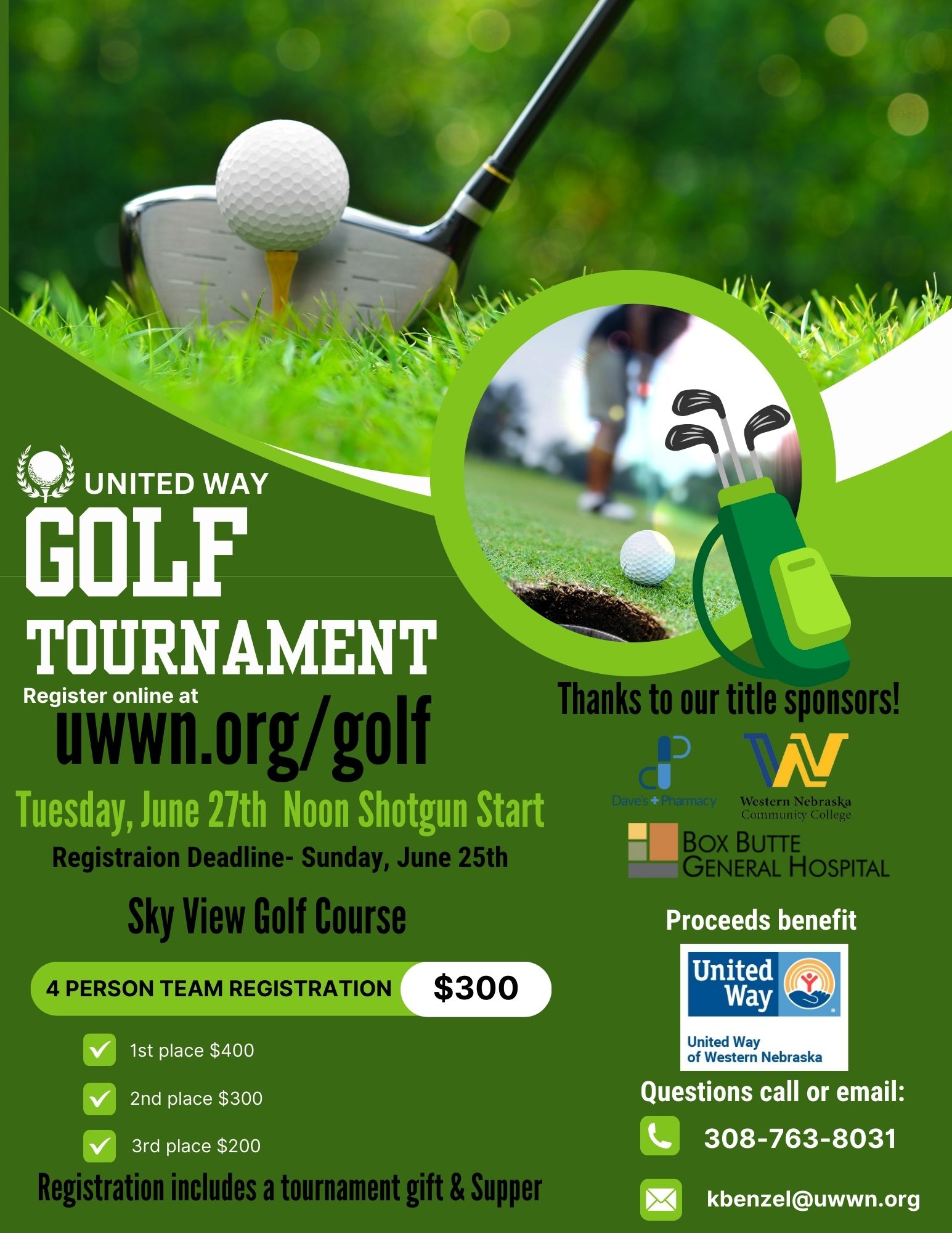 United Way Golf Tournament Flyer